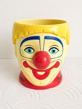 Vintage Ringling Bros 3D Clown Weird Funky Scary Fun Mug Cup Circus Souvenir